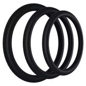 Prémium fekete gumi péniszgyűrű szett – 3 darabos