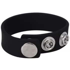 Állítható szilikon péniszgyűrű – három snap fekete