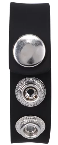 Állítható szilikon péniszgyűrű – három snap fekete