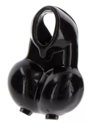 Hochwertiger schwarzer Hodensackhalter, weiches Lederdesign