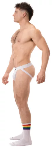 Jockstrap Basic Ares - prémium fehér férfi alsónemű