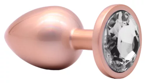 Diamsy Anál plug kúpos alappal 6,5 cm átlátszó díszített alumínium