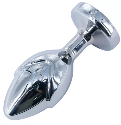 Flowersex Anál plug Alumínium sima felület 9 cm fekete alap