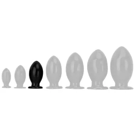 Anál plug tojás formájú 11 cm 5,5 cm PVC fekete