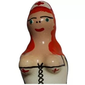   CONDOMERIE - handbemaltes Erotikkondom, rothaarige Krankenschwester