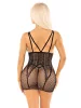 Heart Net Minikleid – Schwarz O/S