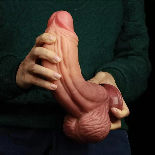 10" Doppelschichtiger Silikon-Nature Cock Brown_B0O50_3