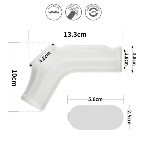 Vibrierender Seidenritter-Ring mit Hodensack-Ärmel (Weiß) II