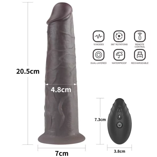 8'' Doppelschichtiger Silikon-Rotator Braun