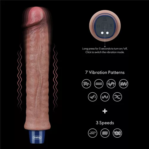 9,5" REAL SOFTEE wiederaufladbarer Silikon-Vibrationsdildo