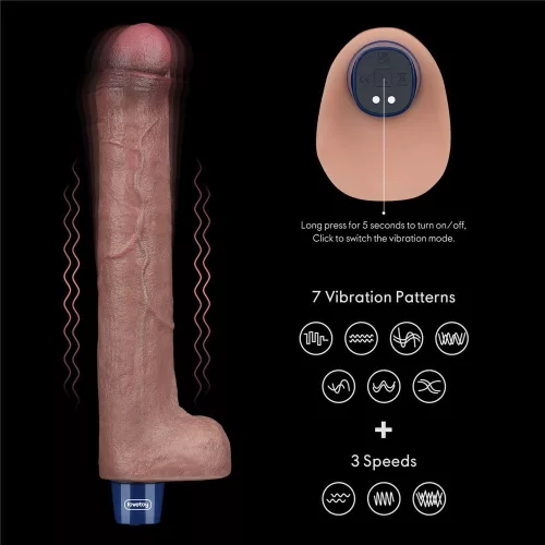 10,5" REAL SOFTEE wiederaufladbarer Silikon-Vibrationsdildo