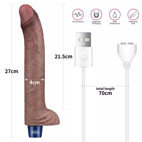 11" REAL SOFTEE wiederaufladbarer Silikon-Vibrationsdildo