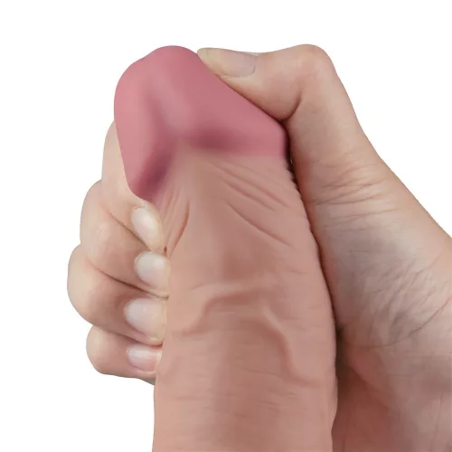 9,5" REAL SOFTEE wiederaufladbarer vibrierender Dildo (Fleisch)