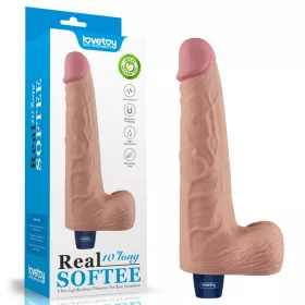   10" REAL SOFTEE wiederaufladbarer vibrierender Dildo (Fleisch)_B15O50_4