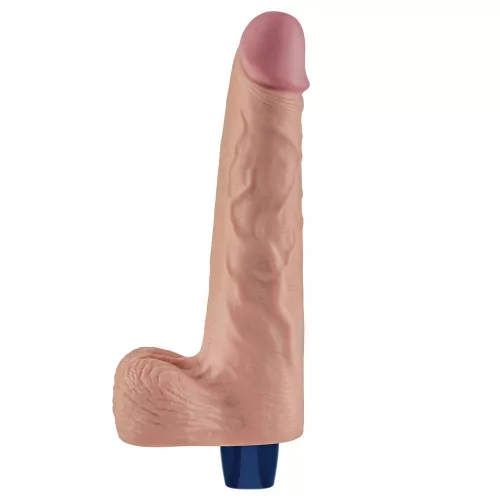 10" REAL SOFTEE wiederaufladbarer vibrierender Dildo (Fleisch)_B15O50_4