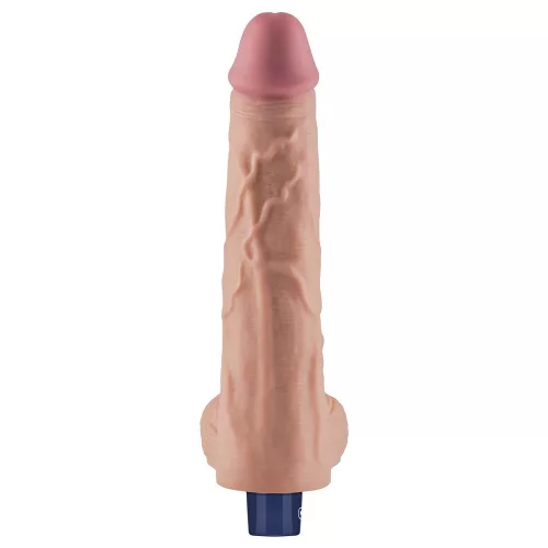 10" REAL SOFTEE wiederaufladbarer vibrierender Dildo (Fleisch)_B15O50_4