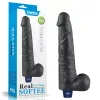 10,5" REAL SOFTEE wiederaufladbarer vibrierender Dildo (Schwarz)_B15O50_4
