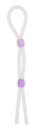 7-Zoll-Silizium-Penisring mit 2 lavendelfarbenen Perlen