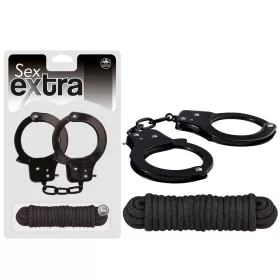 SECHS EXTRAS – METALLMANSCHETTEN & LIEBESSEIL SCHWARZ