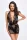 Mythos Mini-Mesh-Kleid mit Schmuck und Strasssteinkette – M