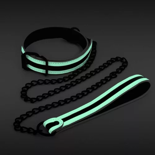 GLO Bondage – Halsband und Leine – Green_B0O25_2