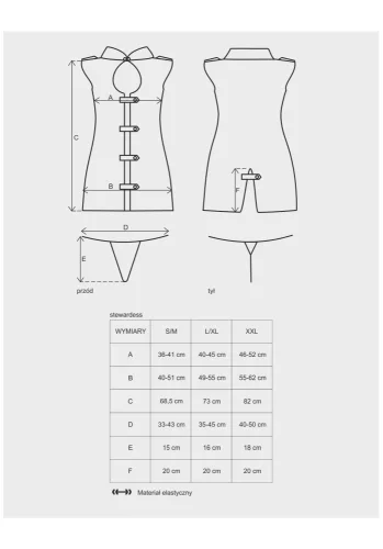 Stewardess 3 PCS Kostüm grau S/M