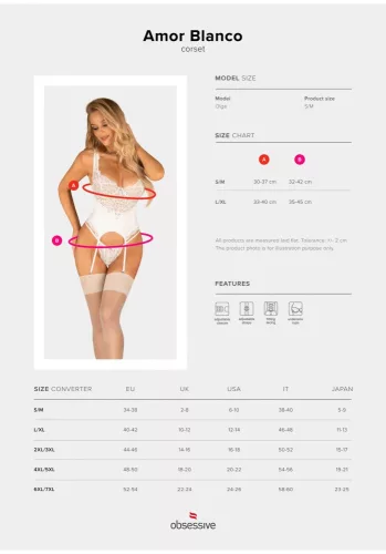 Amor Blanco Bügel-Korsett und Tanga weiß L/XL