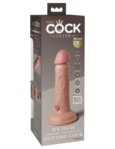 6" Dual-Density vibrierendes Silikon-Cock-Licht