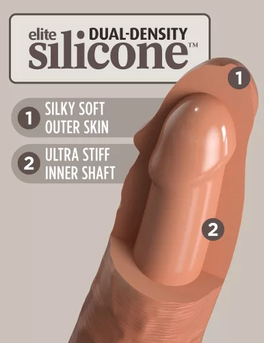 6" Dual-Density Vibrating Silicone Cock Tan